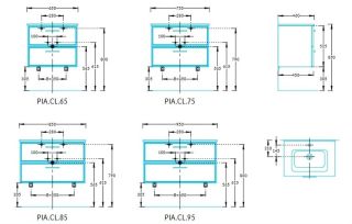 Тумба под раковину Kerama Marazzi Piano Classic PIA.CL.65\BLU.M 65 см ясень синий матовый